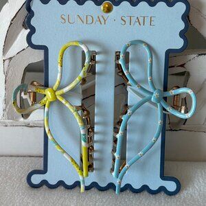 Sunday State Hair Claw Clips - Set of 2 - NWT